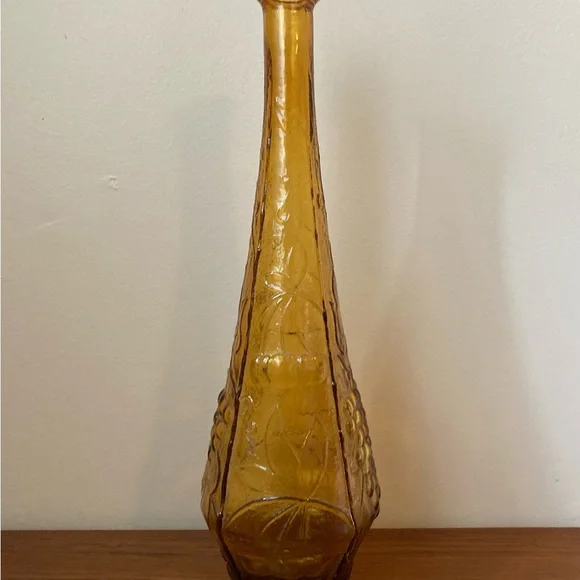 🍀VTG Empoli Amber Glass Genie Bottle - Picture 2 of 6